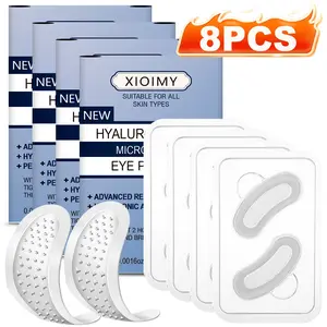 8pcs Hyaluronic Acid Micro Needle Eye Mask, Injects Retinol and Peptides, for Eyes Face Nose, Strong Moisture Tightening Glow