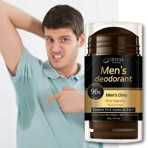 Coconut Oil Hemp Men Deodorant Stick, Fresh Odor Control, Gentle Dry Feel, Underarm Body Deodorant, Suitable for Commuting, Sports, Outdoor Use, Body Care