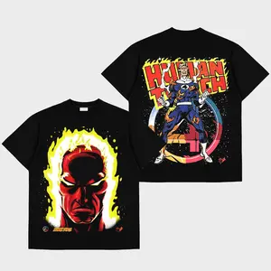 Human Torch Premium Cotton T-Shirt, Johnny Storm Shirt, Character Comics Fans Shirt, Superhero T-Shirt, Comic Book Fans T-Shirt, Superhero Graphic Tee