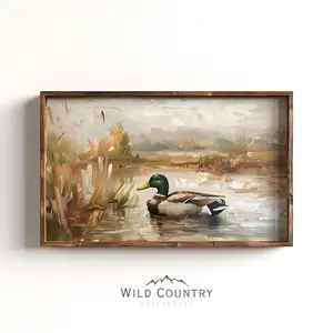 Vintage Duck Painting Poster Unframed , Rustic Cabin Decor, Mallard Duck Pond Poster Unframed , Bird Hunter Gift, Mallard Duck Nursery Decor, Countryside Poster Unframed