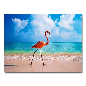 Flamingo On The Beach Art