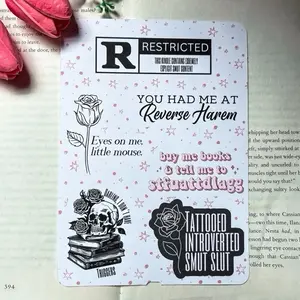 Kindle Insert with sticker designs, Kindle decor for clear case, dark romance stickers Decorative Sticker