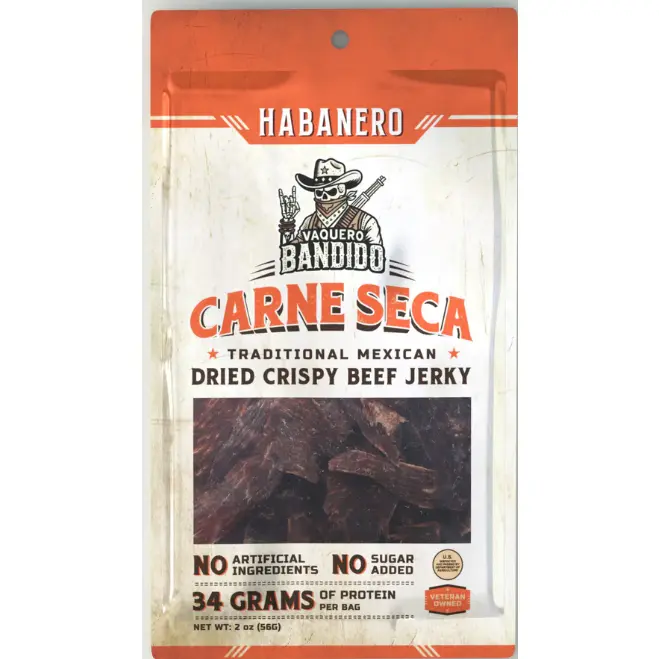Vaquero Bandido Habanero Carne Seca (Mexican Dried Crispy Beef Jerky)