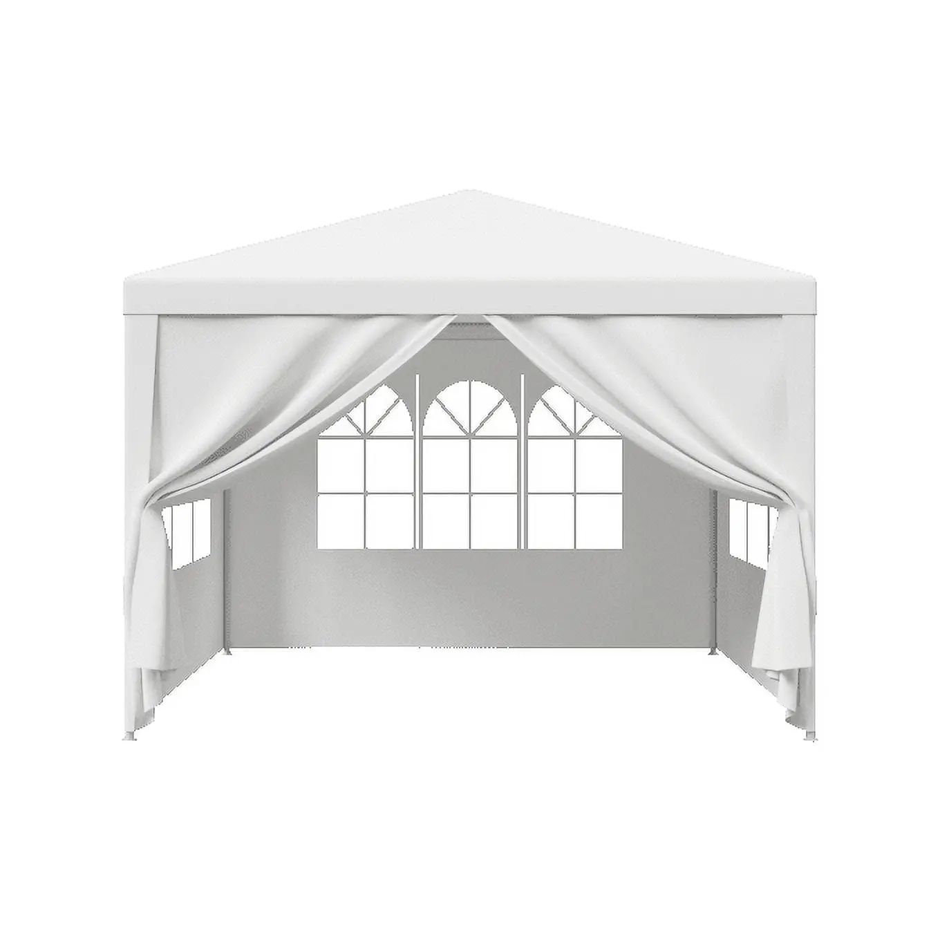 10x10 ft Outdoor Shade Canopy Tent, Lightweight Sunshade Canopy with Steel-Tube Frame, UV-Shielded Gazebo Patio Shelter with 4 Side Walls for Parties, Weddings, White,summerwins