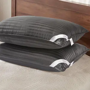 Bed Pillows for Sleeping -  Size Pillows Set of 2 - Luxury Hotel Collection Down Alternative Pillows, Black, 20x36 Inches