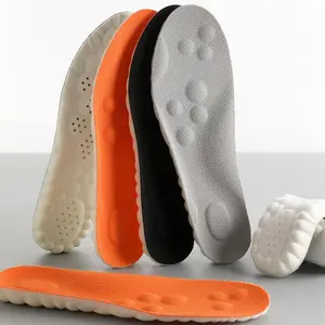 Massage Cushioned Shoe Insoles, Breathable Shock Absorbing Comfort Replacement Inserts for Running Walking Sneakers, Multi-Color Soft Foam Arch Support Insoles for Men Women Footwear Grey