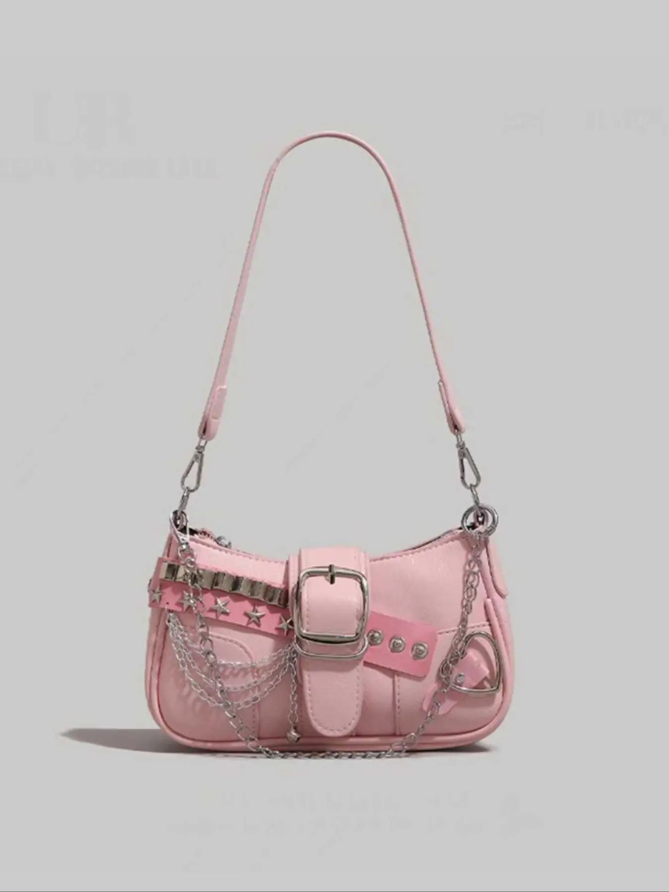 Vintage Y2K Women's Bag, Punk Style Colorblock Star Chain Small
