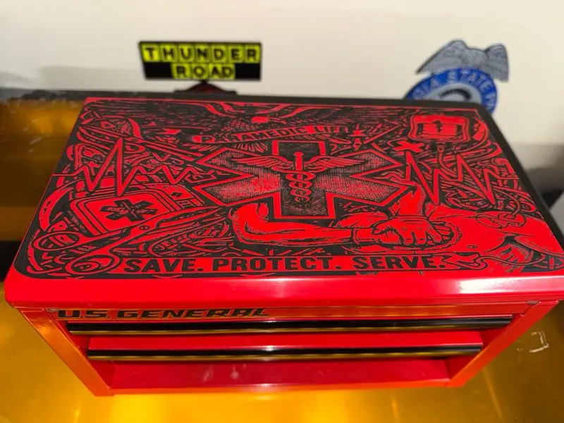 US General Engraved Paramedic Life Mini Toolbox EMS First Responder Gift Durable Steel Construction Compact Size Perfect for Paramedics EMTs