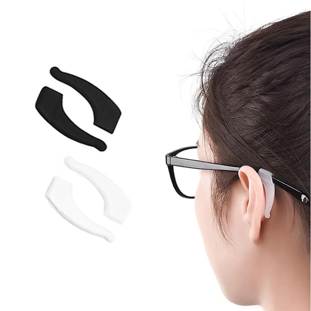 4pcs Non-Slip Glasses Cover Set, PVC Ear Hook Support, Elastic Clip Cover, Frame Leg Protector, Suitable for Various Glasses Accessories