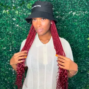 Red Braid Band with Crinkle Ends - Sew-on Velcro Band