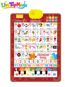 Interactive Bilingual Learning Poster for Toddlers 1–6 | English/Spanish Talking Wall Chart | ABCs Numbers Animals | Songs + Piano，Valentine Gifts for Kids
