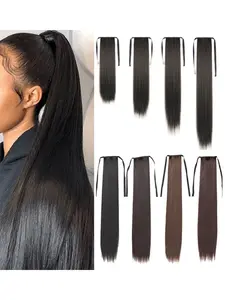Long Straight Ponytail Extension for Women 18-34 Inch lace-up style Hairpiece with Strap Easy to Wear Hair Accessory for Stunning Styles and Added Volume Synthetic Hairpieces