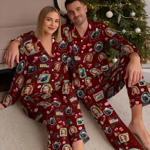 Custom Face Pajama Human and Pet, Personalized Christmas Pet Outfit, Matching Family Loungewear, Unique Gift for Dog and Cat Lovers, Pajamas Unisex