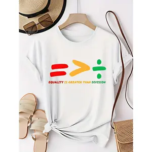 Equality, Women's T-Shirt, Equality Is Greater Than Division, Pure Cotton T-Shirt, Summer, Pride Month, Gift For Friends