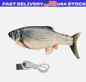 Flopping Fish Toy for Cat Interactive Floppy Fish Dog Toy Dancing Wiggle Cat 11'