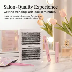 9-16mm Mixed Length Individual False Eyelashes Kit, DIY Eyelash Extensions, Natural-Looking Eyelash Extensions