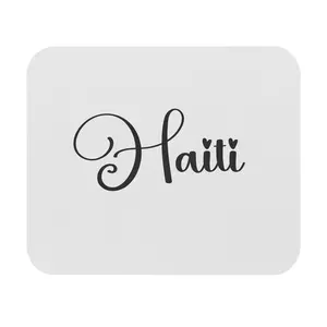 Haiti Calligraphy Mouse Pad Minimalist Luxury Desk Accessory Elegant Script Haitian Pride Design