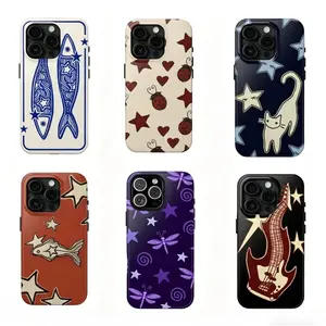 Y2K Hand Drawn Star & Animal Phone Case, Retro Doodle Art Shockproof Cover For iPhone 11 12 13 14 15 16 17 Pro Max For Samsung S26 S25 S24 S23 S22-Gift For Her/Him/Fans