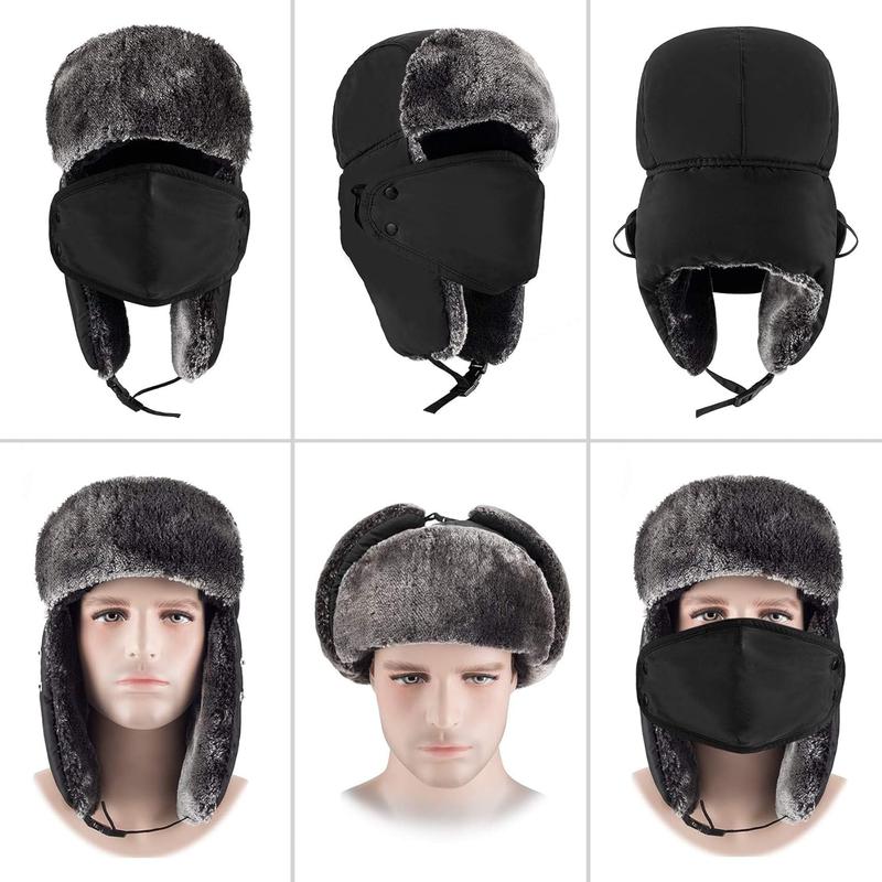 Winter Hats for Women Men Trapper Ushanka Hat with Ear Flaps Warm Russian Bomber Hats for Cold Weather Winter Hats for Women Men Trapper Ushanka Hat with Ear Flaps Warm Russian Bomber Hats for Cold Weather
