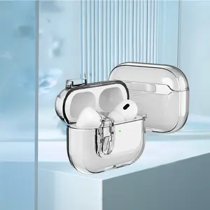 Transparent Soft TPU Protective Case for Wireless Earbuds Pro 3/2/1 & 4/3/2/1 Gen, Audio Headphone Accessory with Secure Lock, Carabiner Keychain, Portable Button, Automatic Charging & Full Protection, Women's Cute Cover