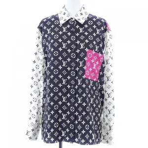 Pre-owned Louis Vuitton Silk Small Leather Goods Fuchsia Accent Masculin Shirt
