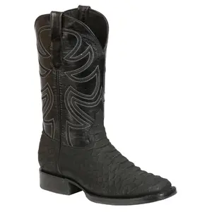 El General Men’s Rodeo Boot Imitation Python Print- Black