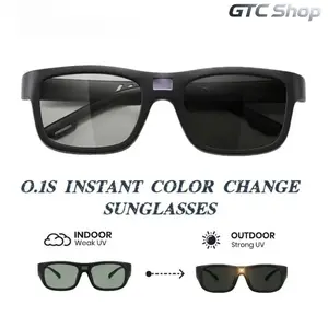 Polarized Photochromic Sports Sunglasses 0.1s Quick Color Changing UV400 Anti Glare Lightweight TR90 Frame Flexible Wear Resistant Shades Stylish Eyewear For Driving Cycling Hiking Beach Summer Outdoor Daily Casual Activities