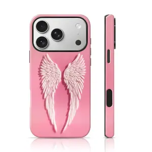 Angel Baby Wing Phone Case for iPhone 17 Pro Max/16 Pro Max /15Pro Max 15/14/13/12 & Samsung S25 Ultra All Models, Double-Layer TPU Shockproof Protective Cover