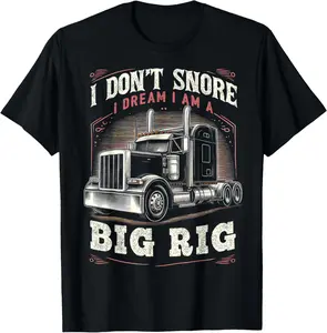 Cotton(pure) Truck Driver Snore Big Rig Funny Trucker Semi Driver Mens T-Shirt