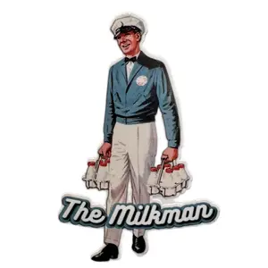 Vintage Milk Man Decal 3.5”x5.25”