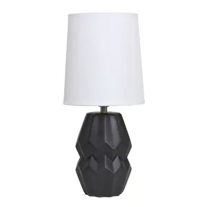 Simple Designs Chic Glow Ceramic Geometric Table Lamp Black