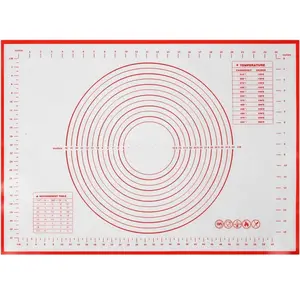 This 19.68x27.55in(50x70cm) silicone silpat baking pastry mat，dough mat，baking supplies，sourdough bread baking supplies，kitchen bread baking making tools，medium size for kitchen gadgets counter, Red
