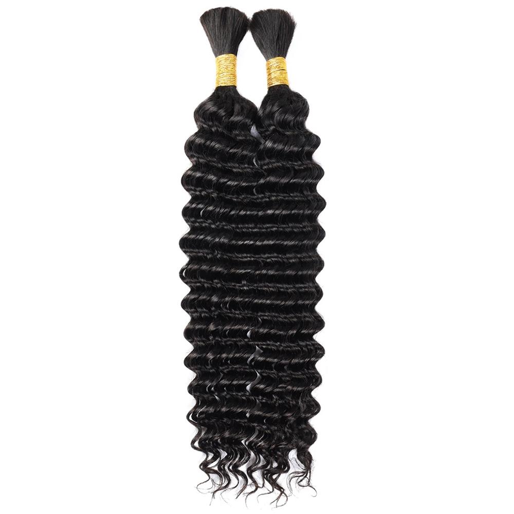 P4/27 Human Hair Braiding Hair Honey Blonde Deep Wave Bulk Human Hair for Braiding Highlight Ombre Brown Curly Bulk Human Hair for Boho Braids SpringStatements