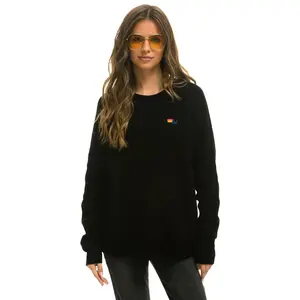 VINTAGE CABIN 2 UNISEX CASHMERE SWEATER - BLACK