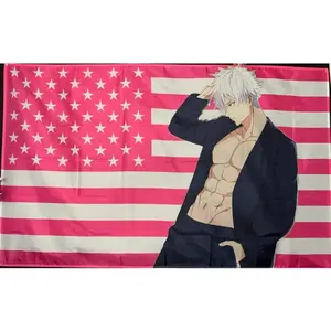 Gojo Satoru Pink Tapestry/Flag,unique gift Decor y2k room decor