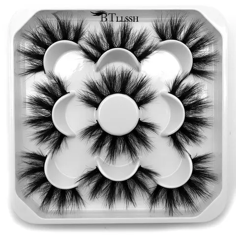 【Black Friday】5 Pairs Full Cosmetic False Lashes, Fancy Lashes, Soft Curl 25mm False Eyelashes, Thick Extension Makeup Product for Women & Girls