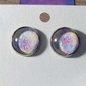 10mm Pastel Paisley Straight Post Earrings