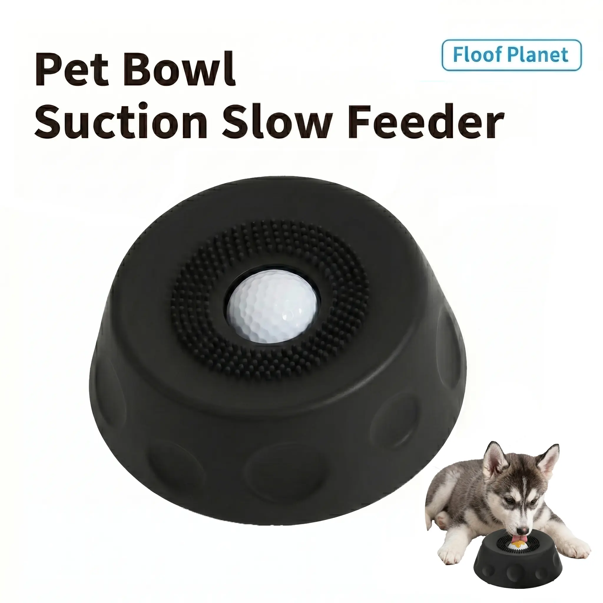 3-in-1 Suction Dog Lick Bowl with Rolling Ball & Brush, Mess-Free Slow Feeder for Liquid Treats & Yogurt, Anti-Slip Pet Lick Bowl Licking Bowl