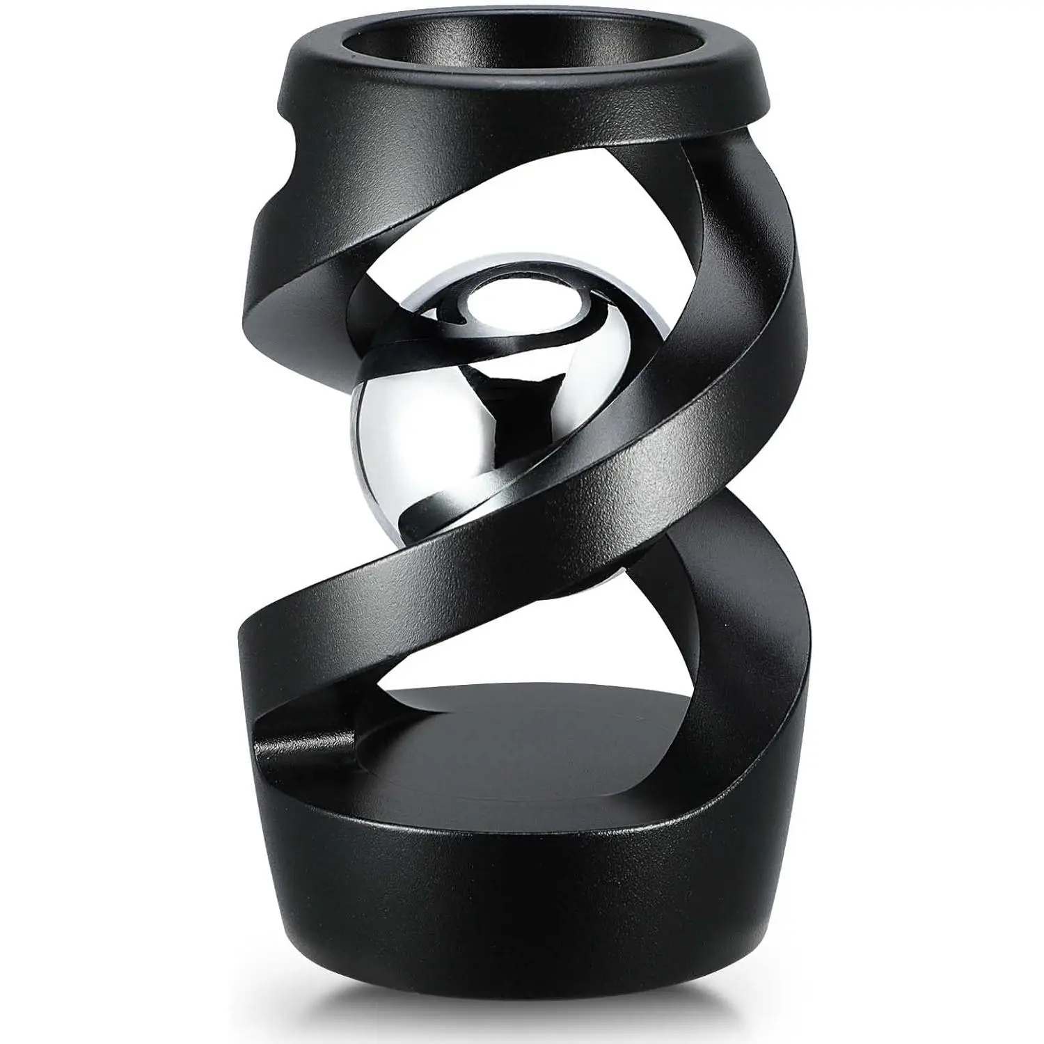 P-SO082    Kinetic Optical Illusion Toys, Kinetic Desktop Fidget Spinner Toys, Cool Gadget Desk Toy Fidget Toys Gift for Various Holidays, Kinetic Spinner Ball Relieve Stress Anxiety for Kids and Adults (Black)