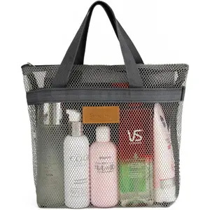 Mesh Shower Caddy Bag Portable Hanging Toiletry and Bath Organizer with Zipper for Travel, Gym, Camping, College Dorms, Beach