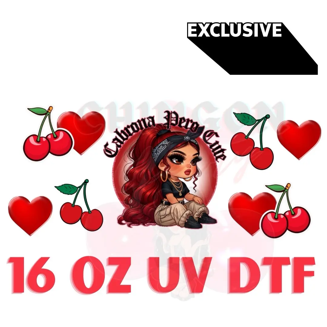 Cabrona Pero Cute 16 oz Uv Dtf Wrap