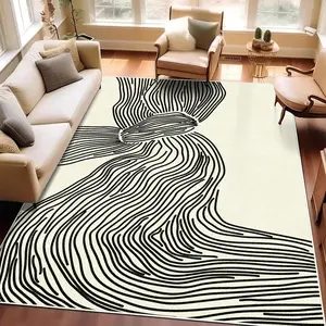 Line Pattern carpet, 1 count Living room carpet, soft and comfortable carpet, modern Line Pattern design, non-slip area rug, machine washable easy to clean, suitable for living room, bedroom, lounge, cloakroom, bathroom and kitchen