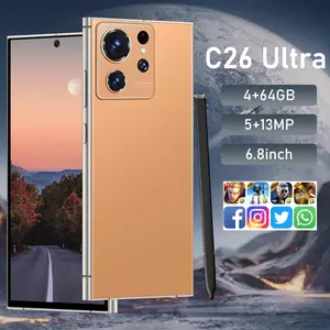C26 Ultra smartphone 4G network 4GB+64GB 8-core processor Android 10 large battery 4100mAh 6.8-inch large screen 5+13MP facial recognition dual card dual standby with touch pen smartphone