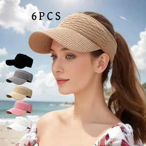 Women's Outdoor Sports Baseball Cap Set 6PCS UV Protection Open-Mouth Sun Hat for Sports & Casual Wear