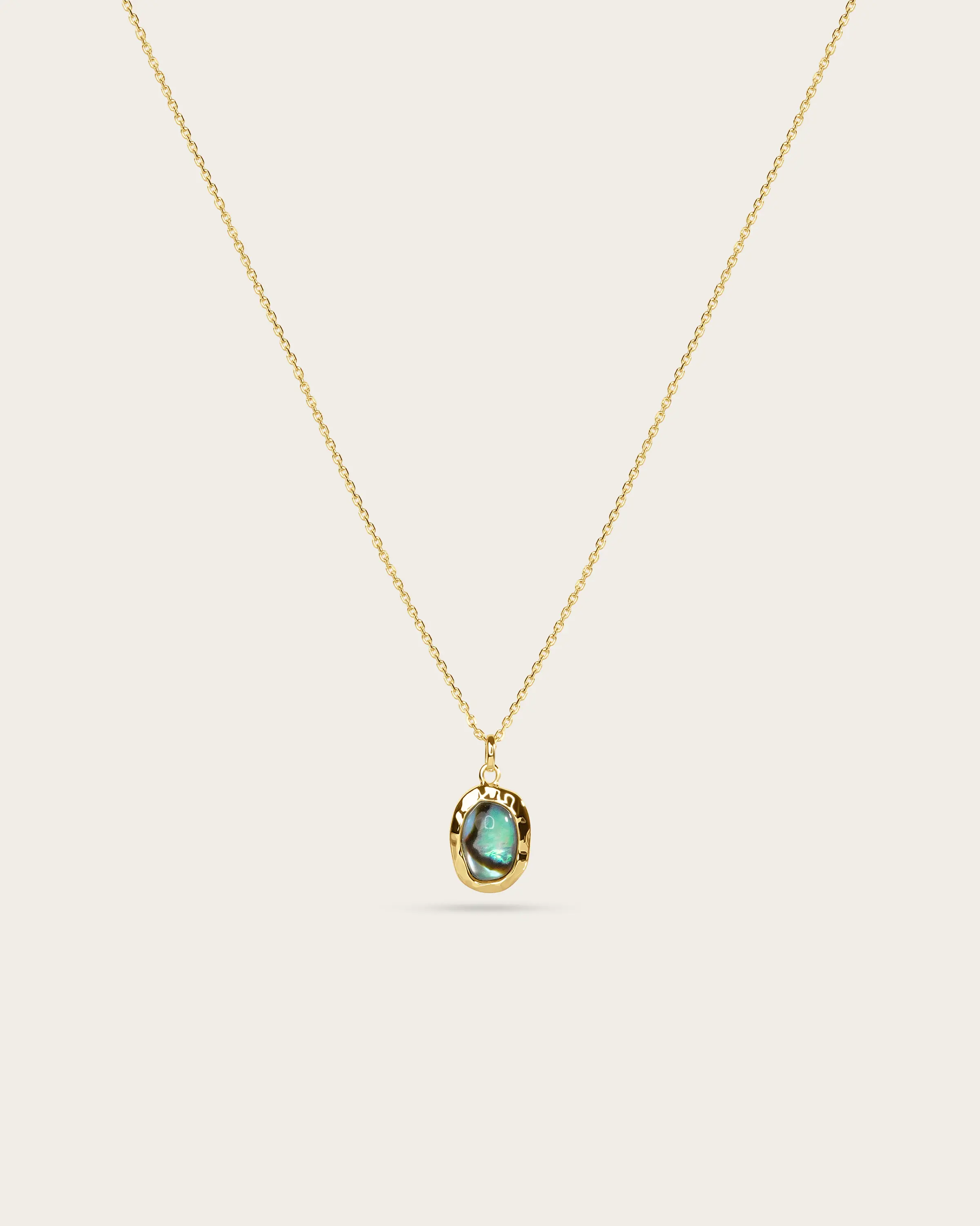 Cora Pāua Shell Pendant Necklace - Gold Vermeil