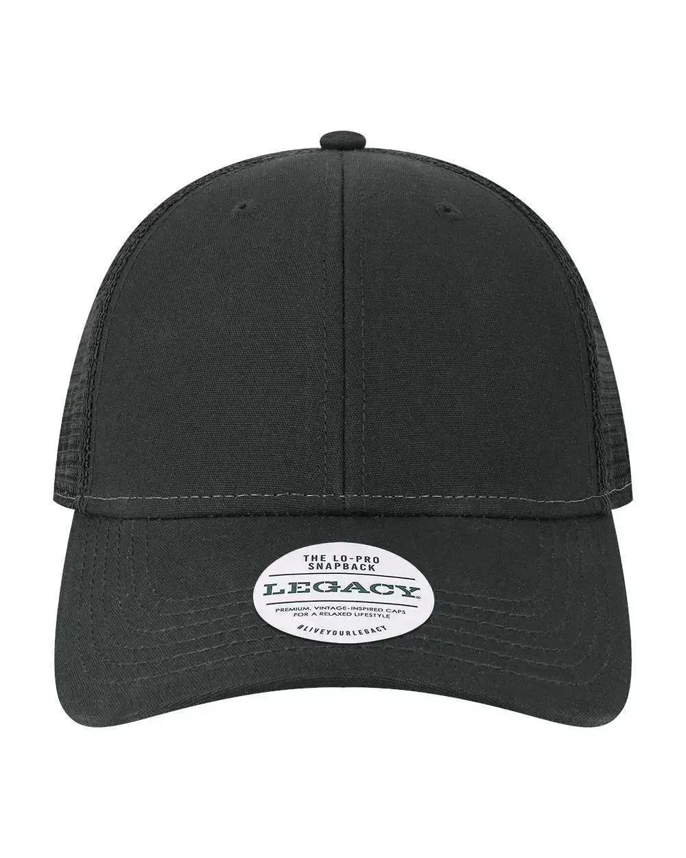Low-Profile Plain Trucker Hat, Unisex 5-Panel Structured Snapback with a Cotton-Blend Mesh Back and Pre-Curved Visor, Flat Bill Hats, Snapback Hats