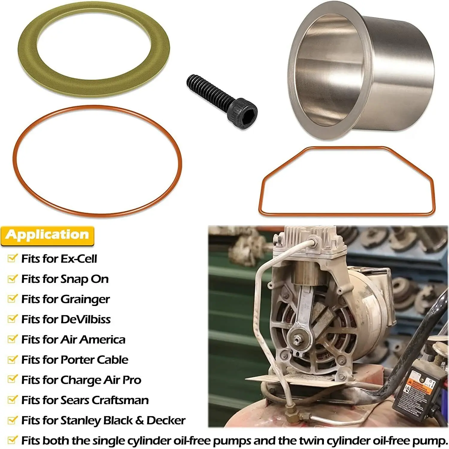 K-0650 Air Compressor Cylinder Sleeve Ring Kit Service Kits for DeVilbiss