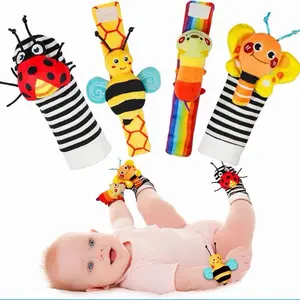 Infinno Baby Wrist Rattle Socks and Foot Finder Set, Perfect Baby Toys for 0-12 Months Newborn Boys and Girls As Shower Gifts, Garden Bug Series