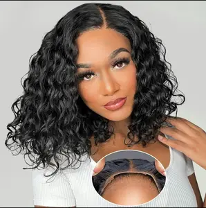 Glueless 5x5 Deep Wave Human Hair Wig with Transparent Lace Frontal Pre-Plucked for Easy Application Natural Look Volume & Movement