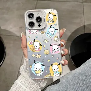cute P-Pochacco Phone Case For iPhone 11 12 13 14 15 16 17 Pro Max Air Plus Mini Light Luxury High-end Colorful Silver Cases